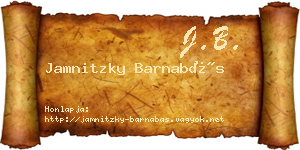 Jamnitzky Barnabás névjegykártya